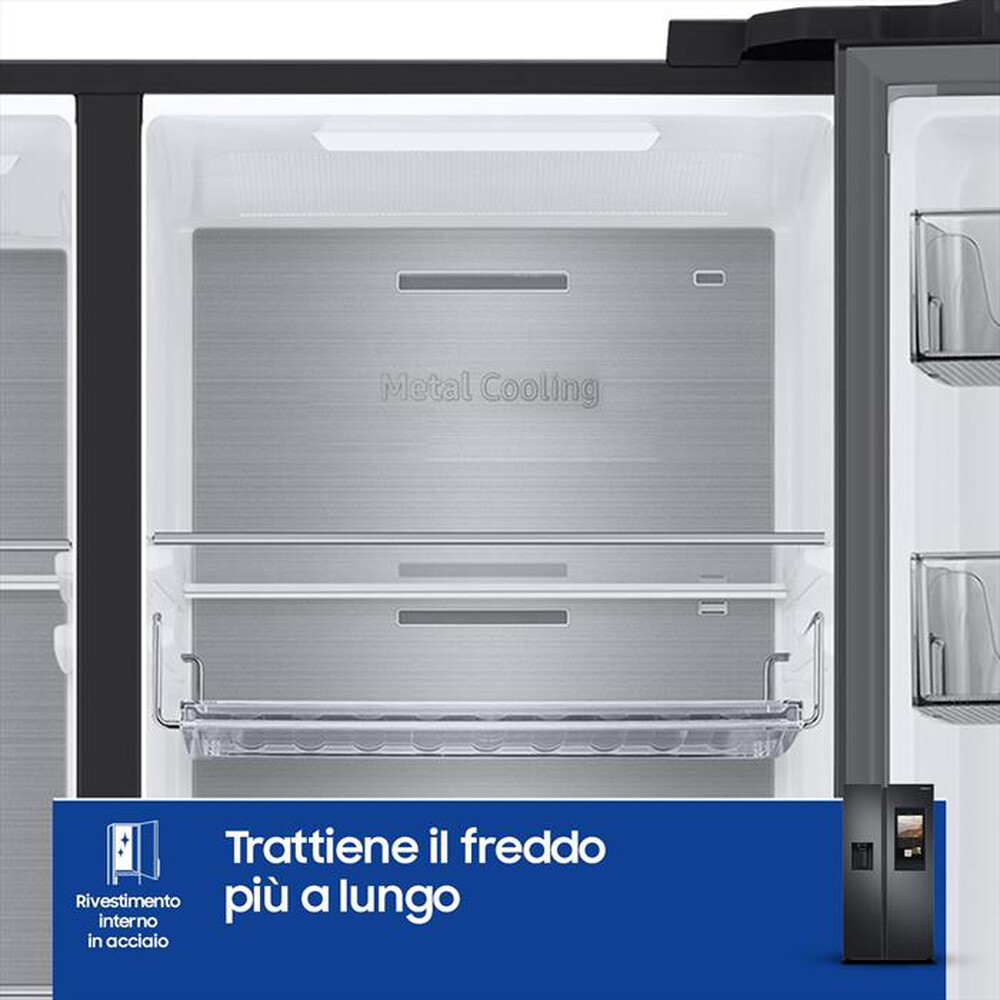 "SAMSUNG - Frigorifero side by side RS6HA8891B1/EF Classe E-Matte Black"