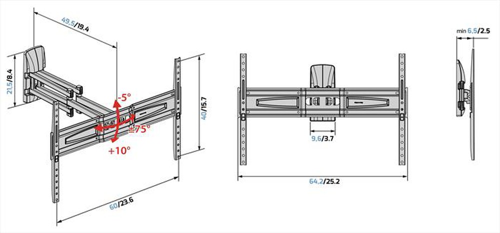 Immagine del prodotto MELICONI - Supporto TV FLATSTYLE FDRP 600 IT-Nero