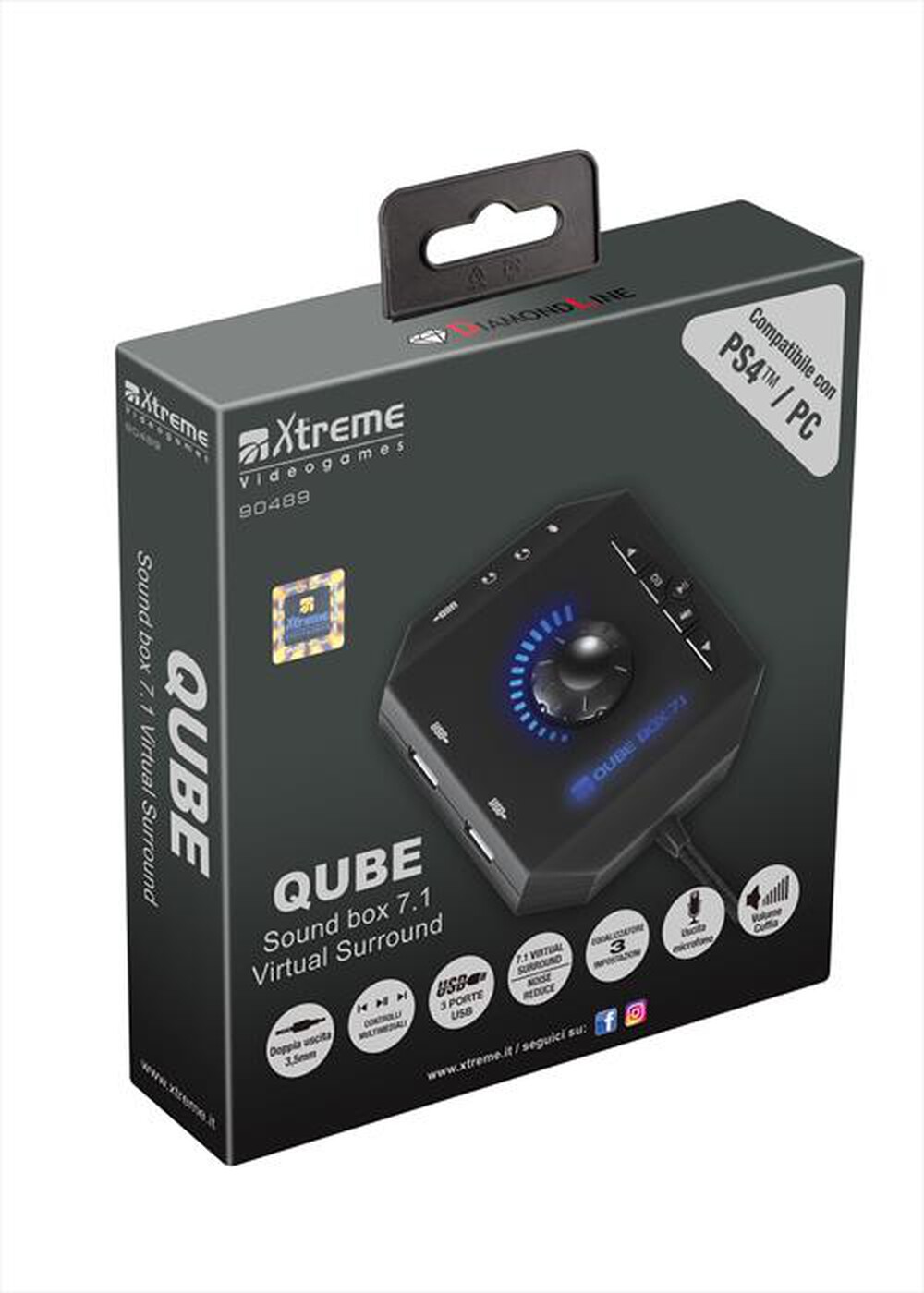 "XTREME - QUBE CENTRALINA 7.1 VIRTUAL SURROUND-NERO"