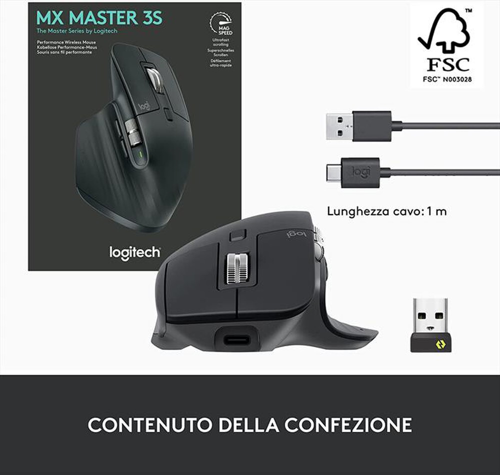 Immagine del prodotto LOGITECH - Mouse MX Master 3S-Grigio scuro