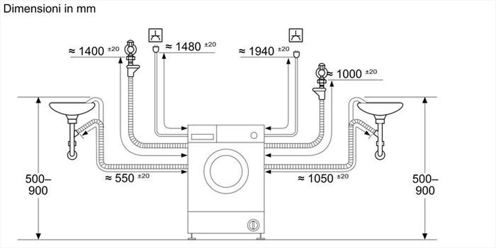 Immagine del prodotto BOSCH - Lavasciuga incasso WKD28490EU 8/5kg 1400g-Bianco