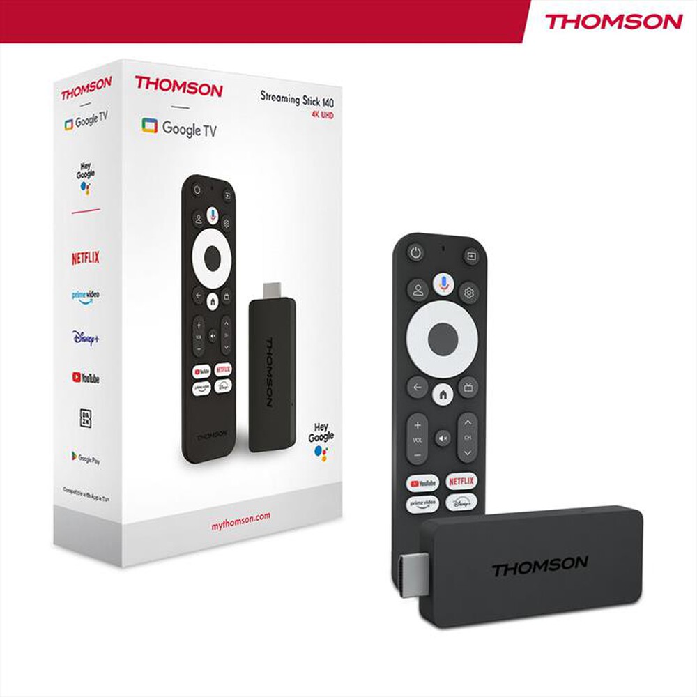 Immagine del prodotto THOMSON - STREAMING STICK UHD TELECOMANDO PORTATILE 140G-nero