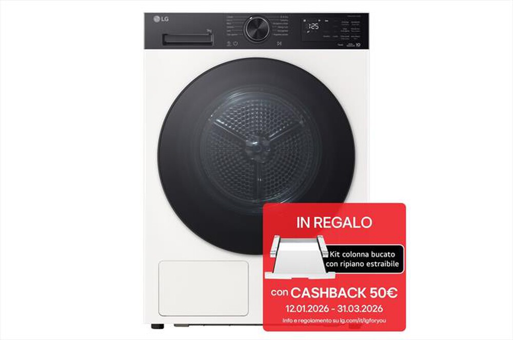 Immagine del prodotto LG - Asciugatrice RNX5009TWBB.AGWQPIS 9Kg Classe B-Ivory White + pannello nero