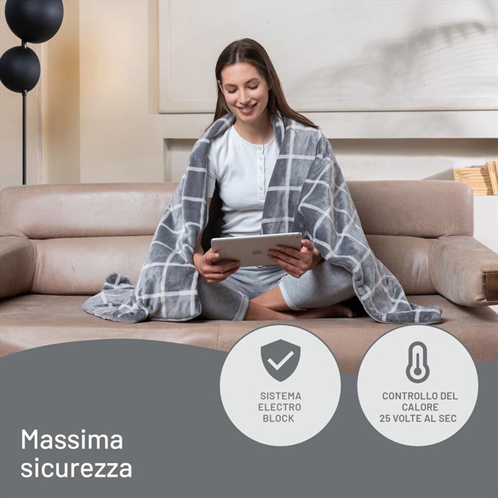 Immagine del prodotto IMETEC - CALDOPLAID ADAPTO SQUARE 150X95 CM-Grigio, Bianco