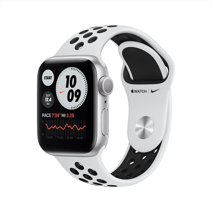 APPLE - Apple Watch Nike Series 6 GPS 40mm All Silver - Sport Pure Platinum/ Black | Euronics