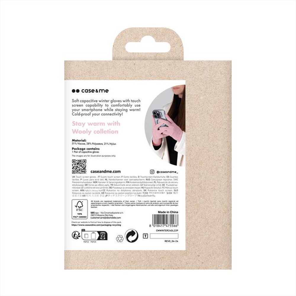 "CASEME - Guanto Touch CMWINTER24GL22P-Rosa"