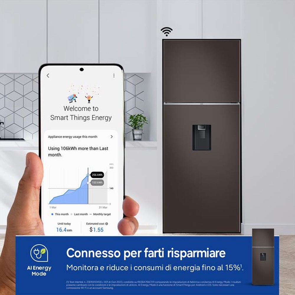 Immagine del prodotto SAMSUNG - Frigorifero 2 porte RT47CB6736C2ES Classe E 462 lt-Cotta Charcoal