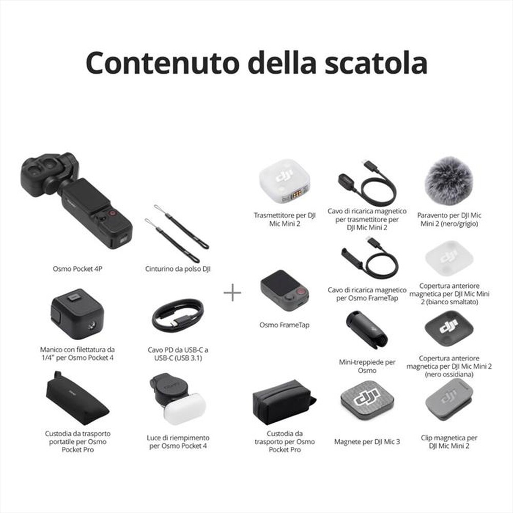 Immagine del prodotto DJI - OSMO POCKET 4P VLOG COMBO-NERA