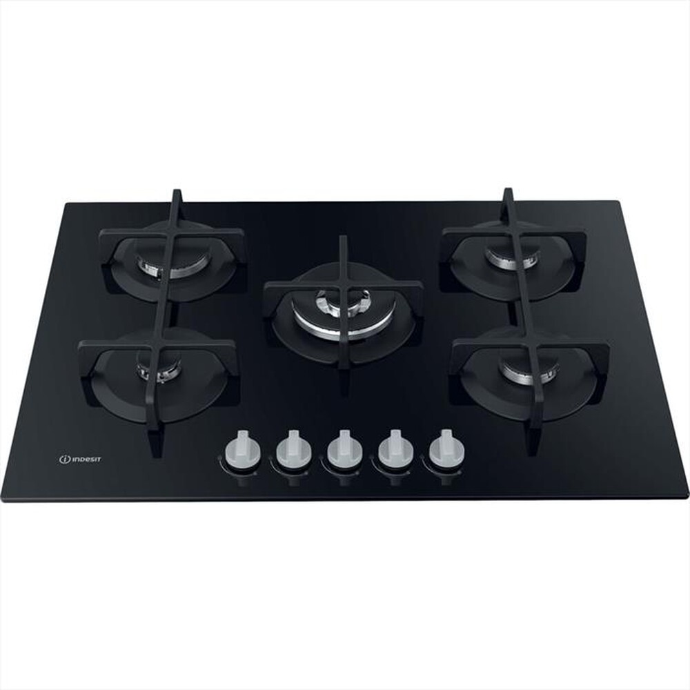"INDESIT - Piano cottura a gas ING 72T/BK 5 fuochi 73cm-Nero"