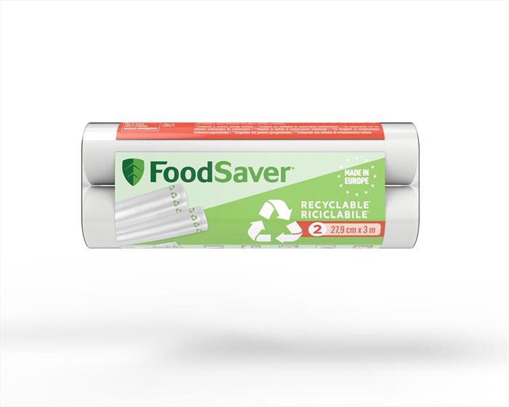 "FOODSAVER - 2 ROTOLI RICICLABILI 28 CM X 3M-trasparente"