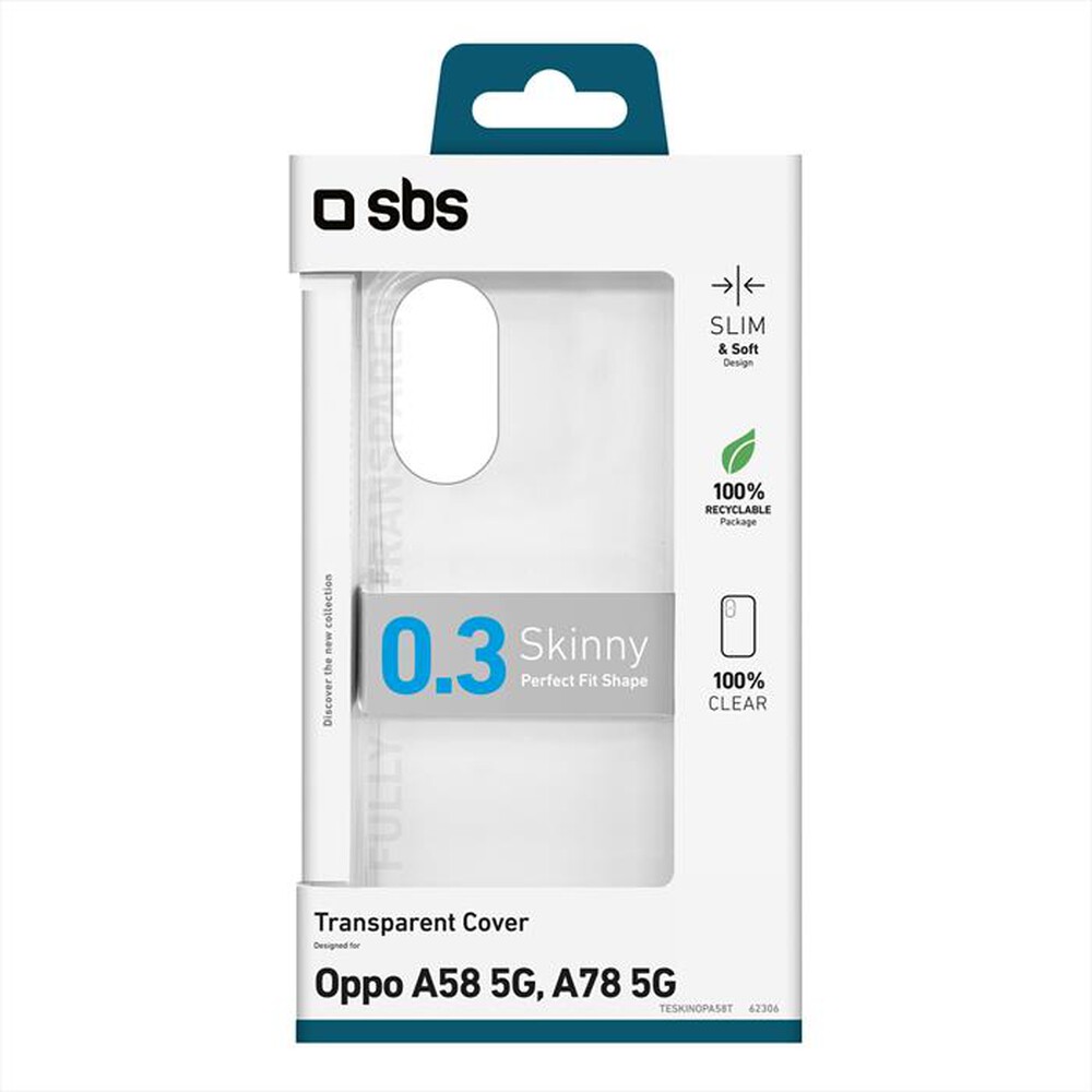 Immagine del prodotto SBS - Cover skinny TESKINOPA58T per Oppo A58 5G/A78 5G-Trasparente