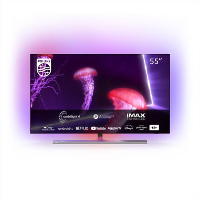 PHILIPS - Ambilight Smart TV OLED UHD 4K 55" 55OLED857/12-Silver