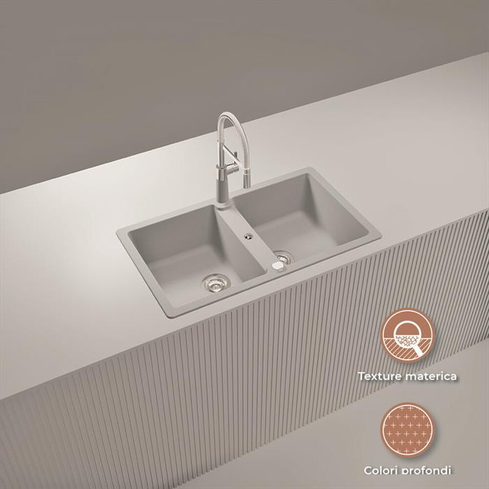 Immagine del prodotto GLEM GAS - Lavello 2 vasche GLU862WH-Bianco Opaco