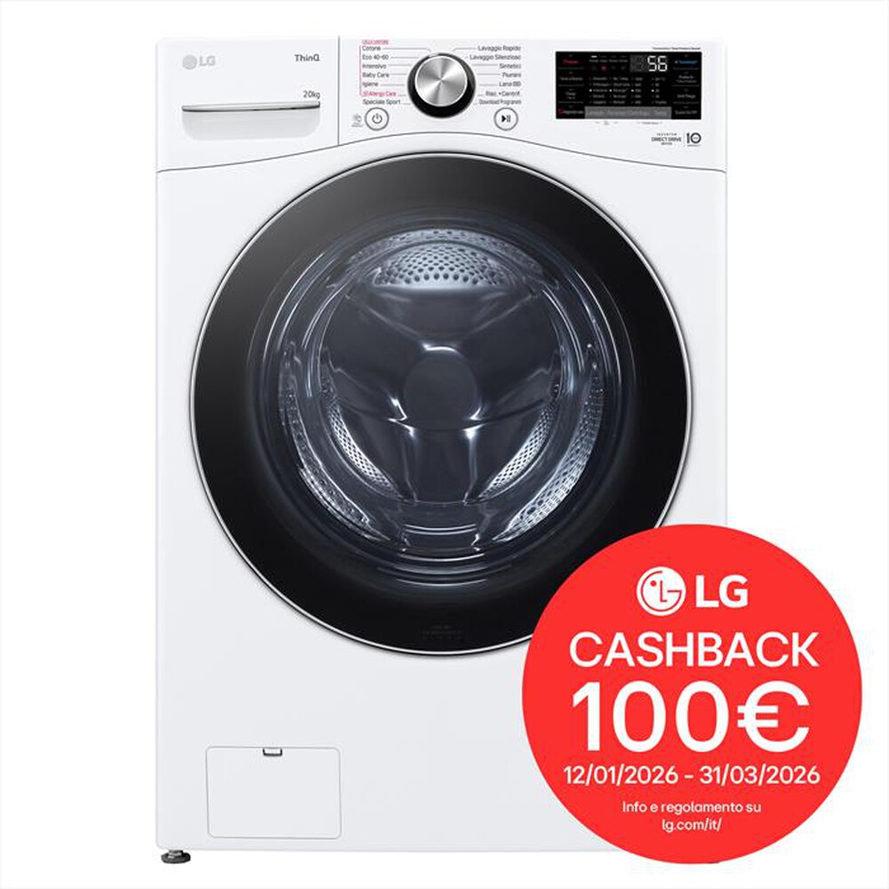 Immagine del prodotto LG - Lavatrice AI DD F0P3020TSWC XL 20kg Classe B-Bianco