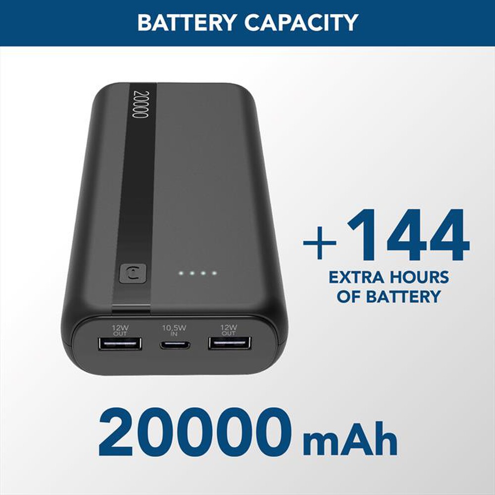 Immagine del prodotto CELLULARLINE - Caricabatterie Portatile PBENTRY20000K-Nero