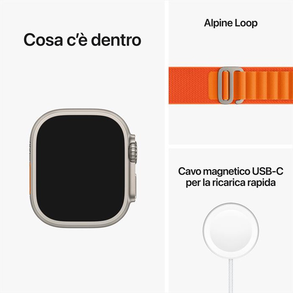 "APPLE - Watch Ultra GPS + Cellular 49mm Small-Alpine Arancione"