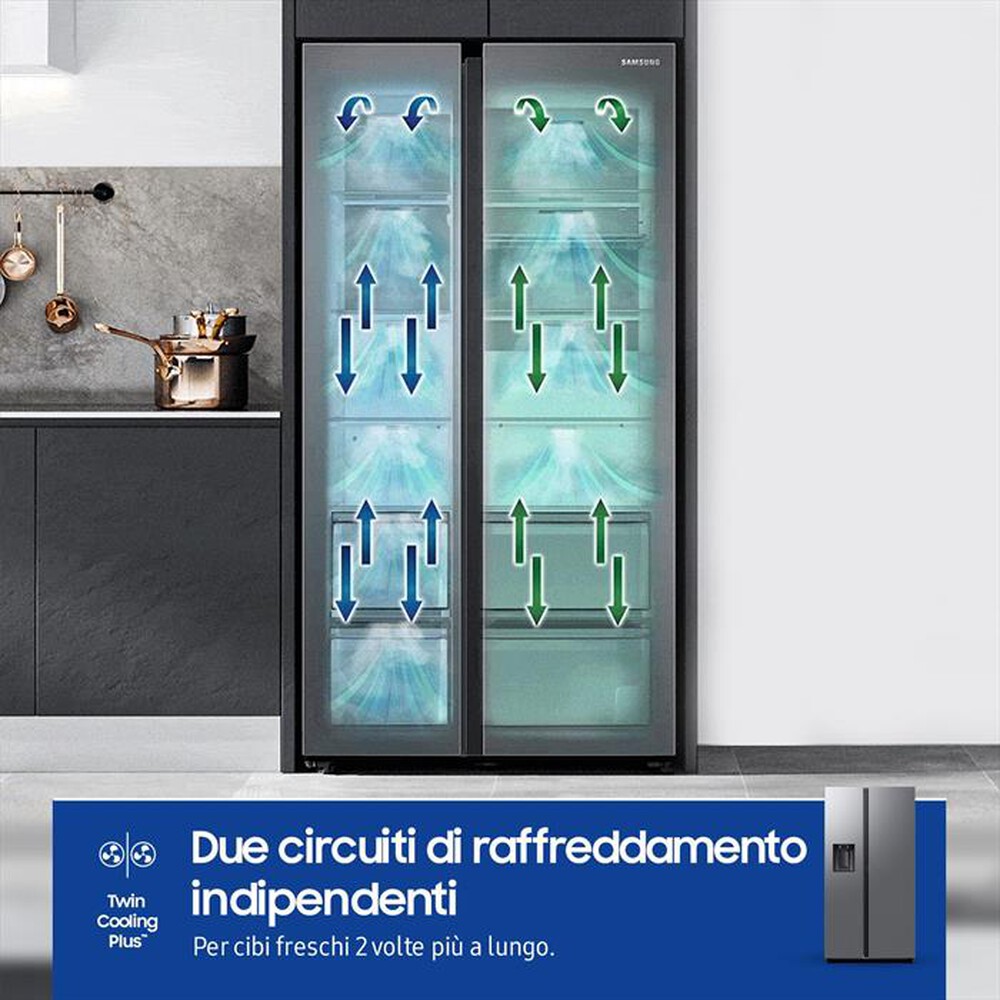 "SAMSUNG - Frigorifero side by side RS80F67KCTEF Classe C-Inox"