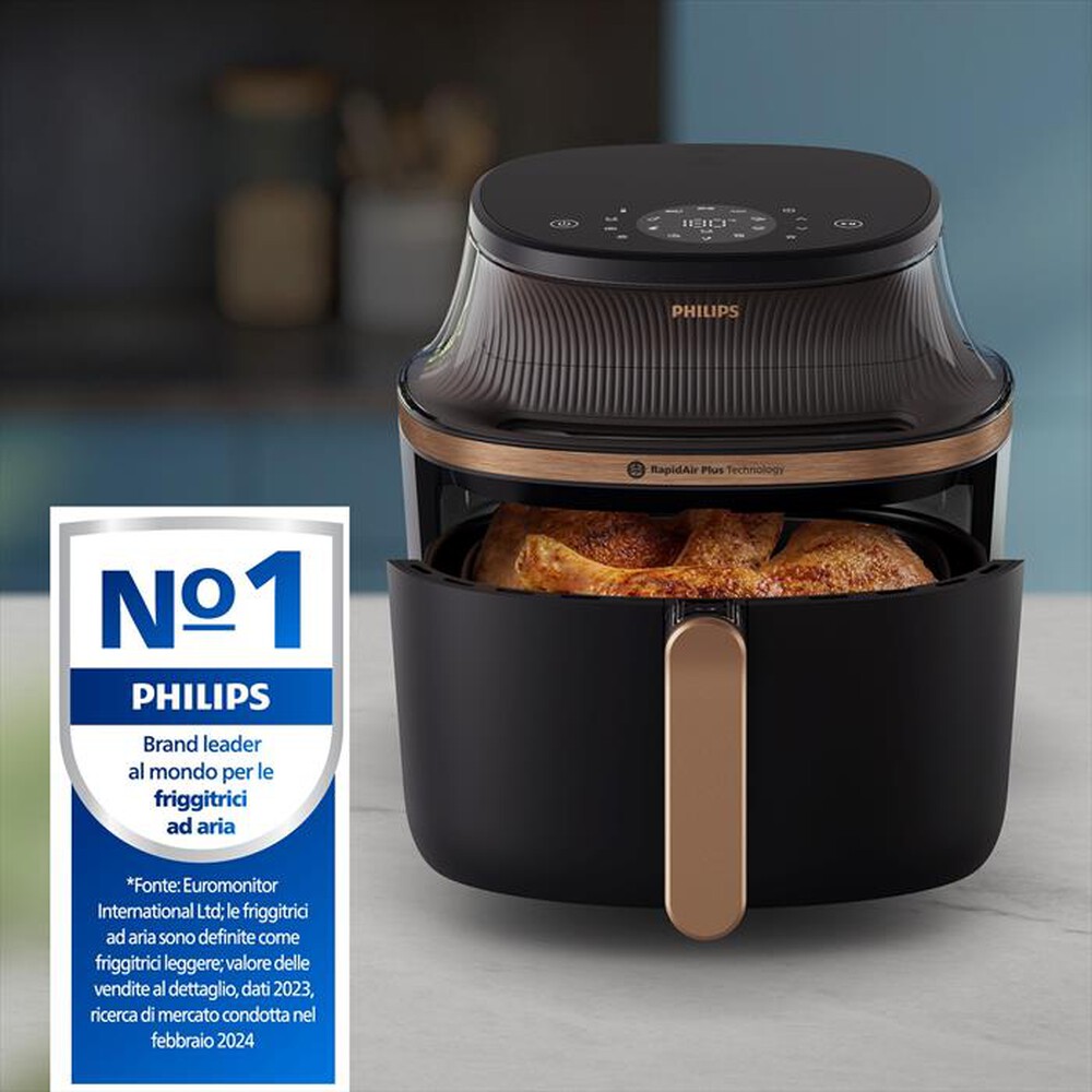 "PHILIPS - Friggitrice aria AIRFRYER SERIE 3000 6.2L NA332/00-Nero"
