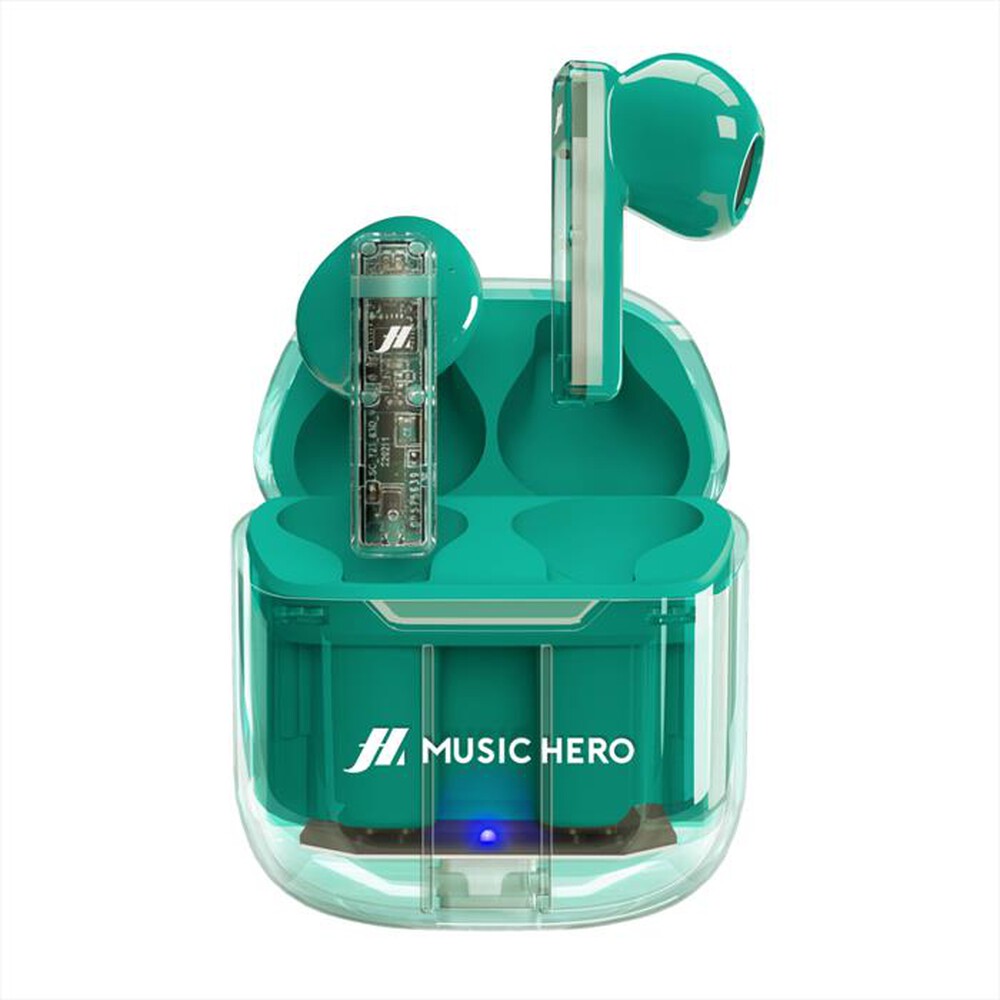"MUSIC HERO - Auricolare bluetooth MHTWSICYBTA-Azzurro"