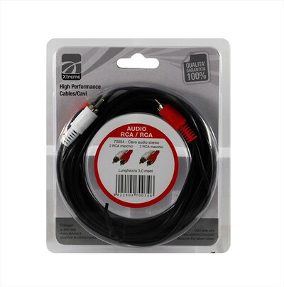 XTREME - CAVO AUDIO 2 RCA-NERO,  XTREME - CAVO AUDIO 2 RCA-NERO
