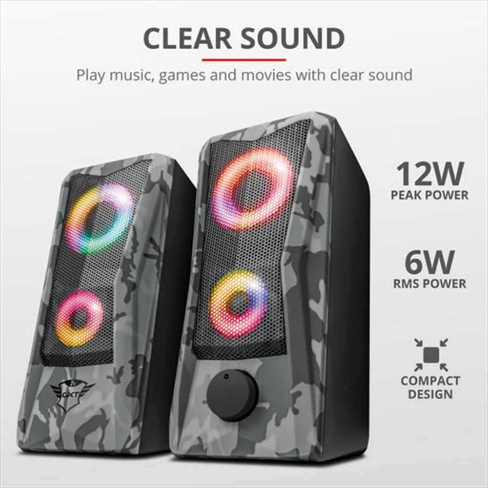 "TRUST - GXT 606 JAVV RGB 2.0 SPEAKER SET-Camouflage"