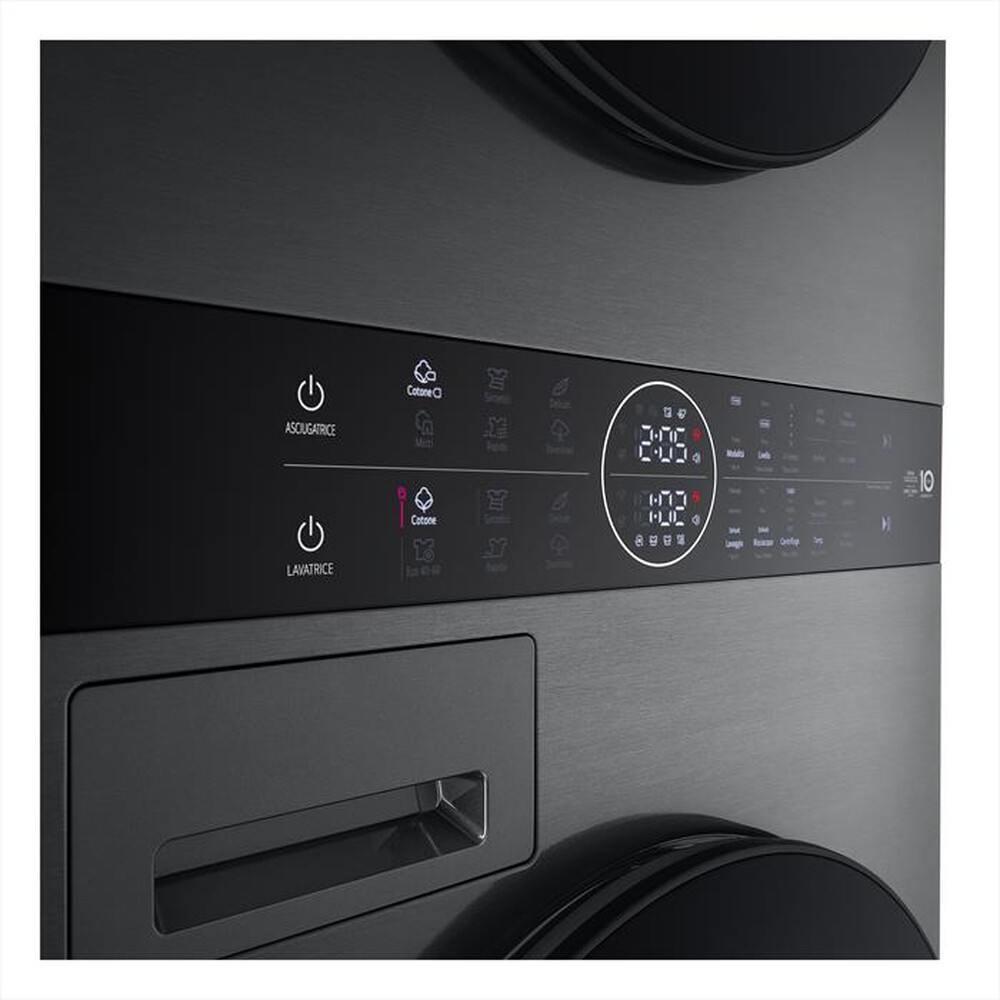 "LG - Lavasciuga WASHTOWER WT1210BBF 12/10 Kg Classe A-Platinum Black"