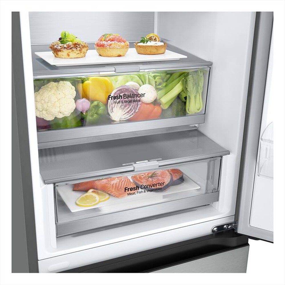 "LG - Frigorifero combinato GBV7280CMB Classe C 387L-Argento"