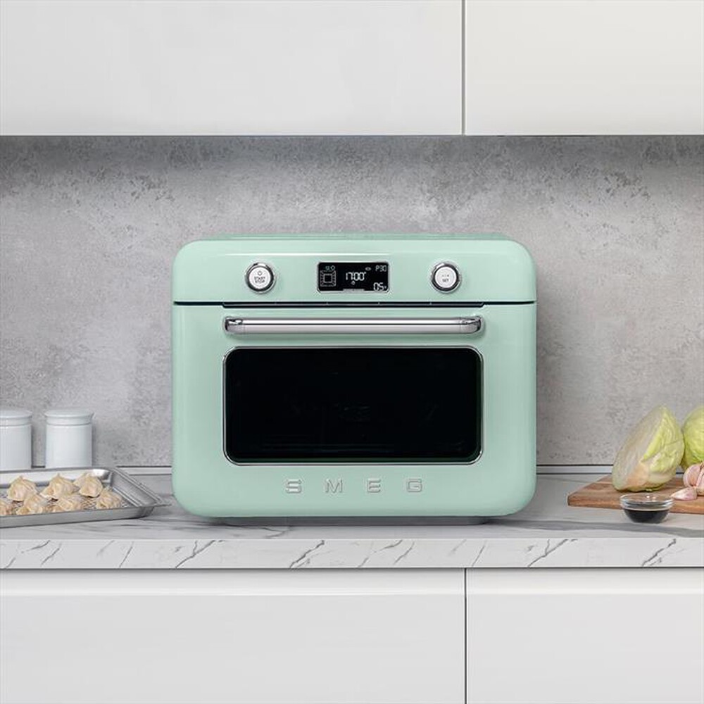 "SMEG - Forno combinato a vapore da appoggio COF01PGEU-Verde Pastello"