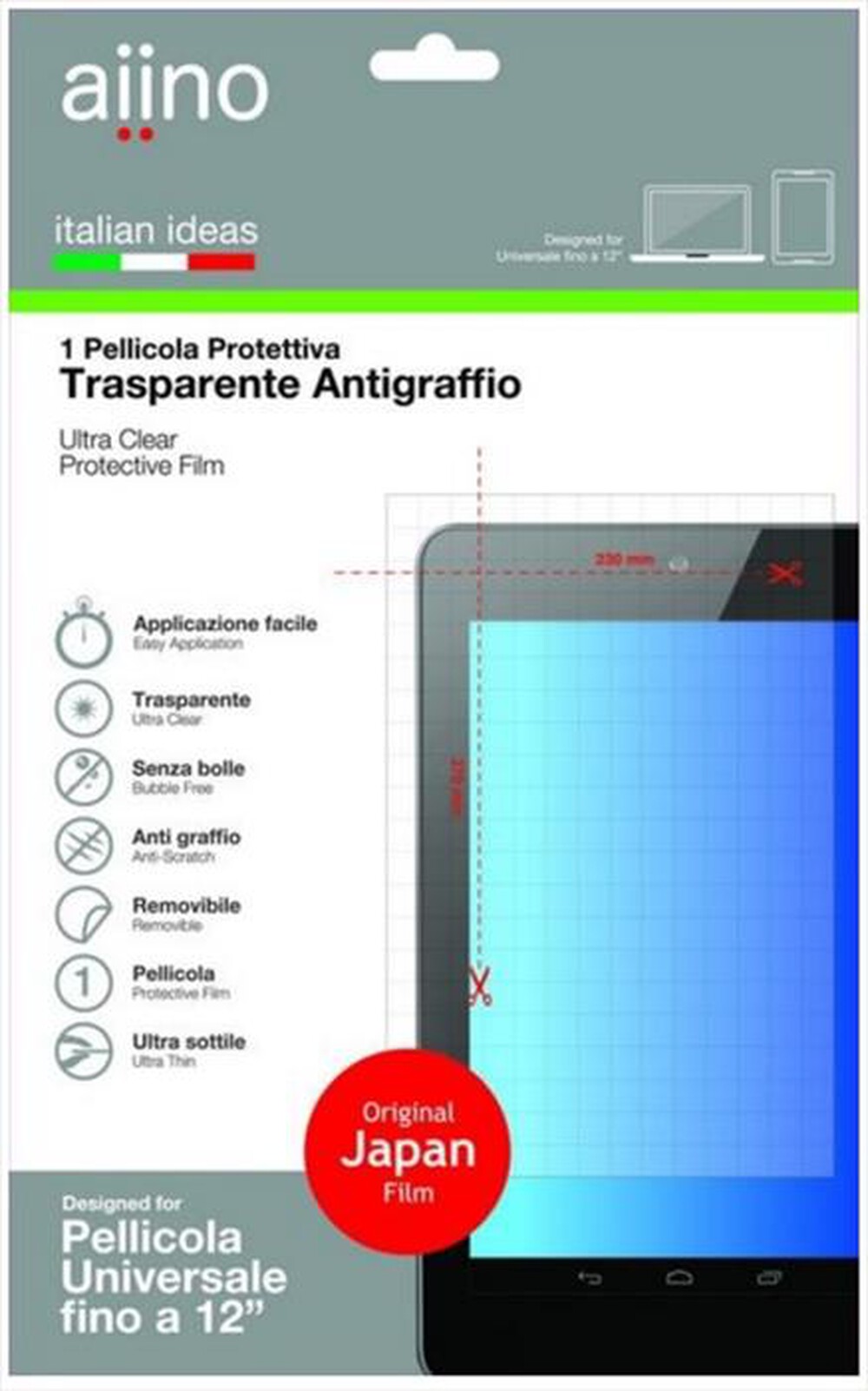 "AIINO - Pellicola Universale per tablet fino a 12'' - Ultr"