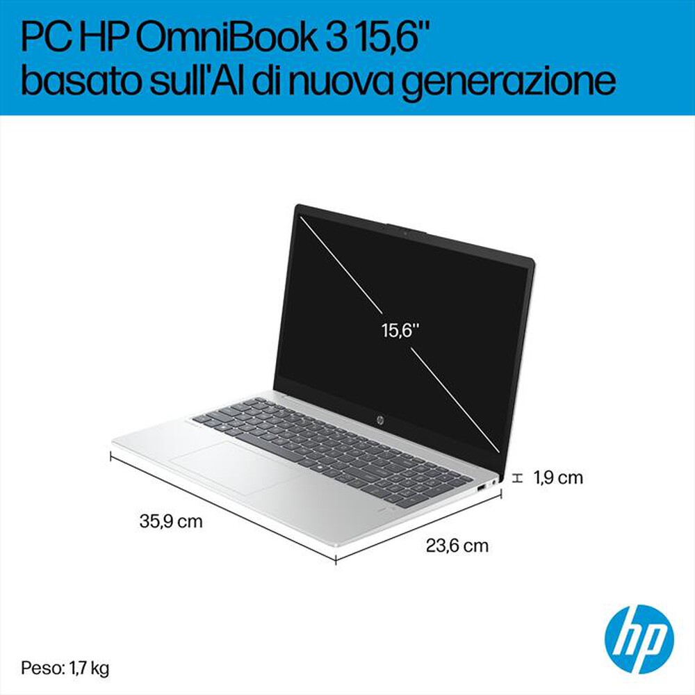 Immagine del prodotto HP - Notebook OMNIBOOK 3 NG AI 15-FN0015NL-Glacier Silver