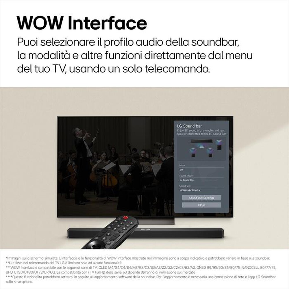 Immagine del prodotto LG - Soundbar + subwoofer S60T-Nero