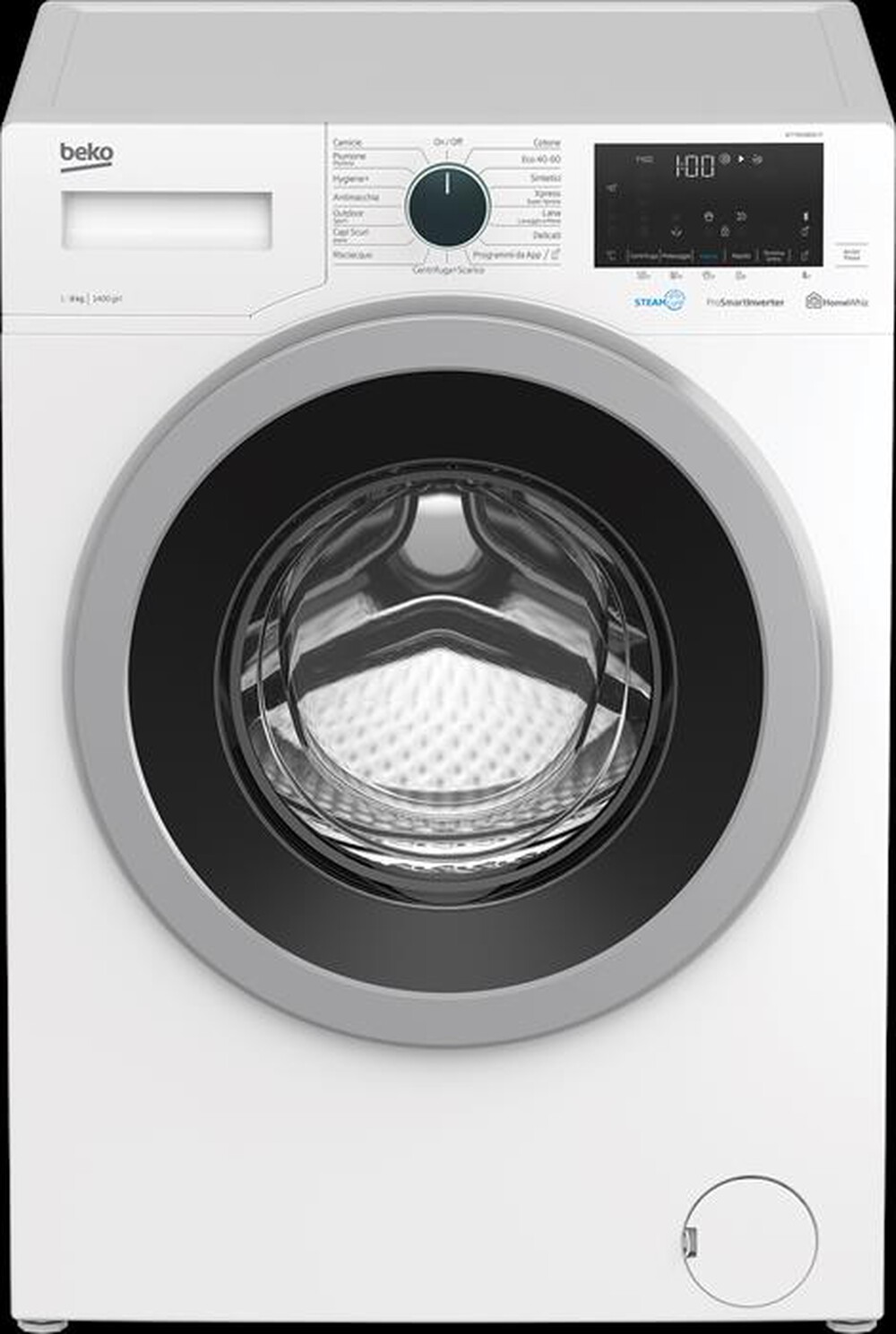 "BEKO - Lavatrice WTY91486SI-IT 9 Kg Classe A-Bianco / Silver"