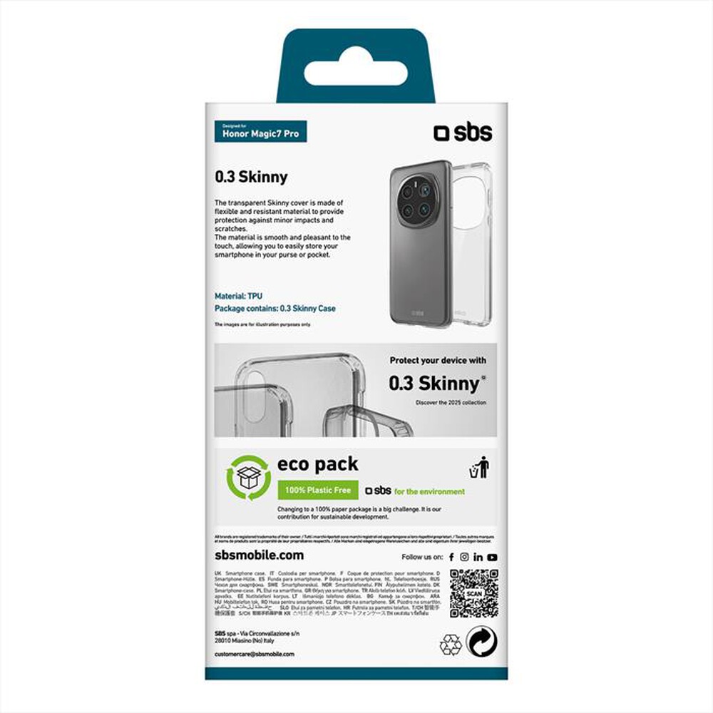 Immagine del prodotto SBS - Cover Skinny per Honor Magic7 Pro TESKINHOM7PT-Trasparente