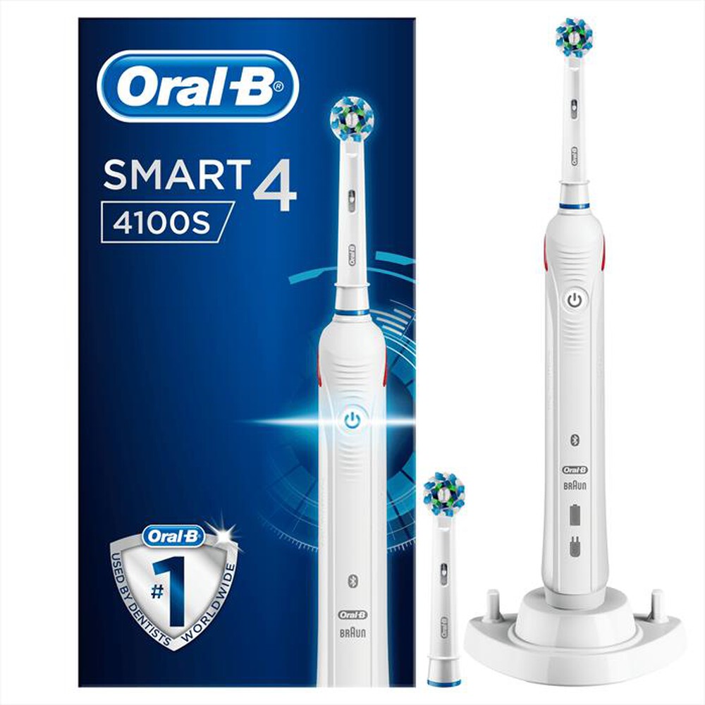 "ORAL-B - Spazzolino elettrico SMART 4 4100S CROSSACTION-Bianco"