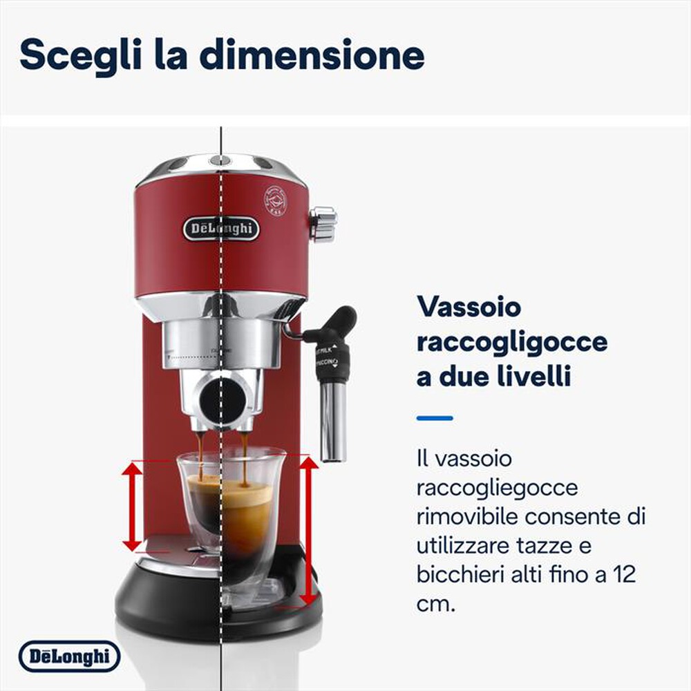 "DE LONGHI - DEDICA EC685.R MACCHINA DA CAFFÈ MANUALE-Rosso"