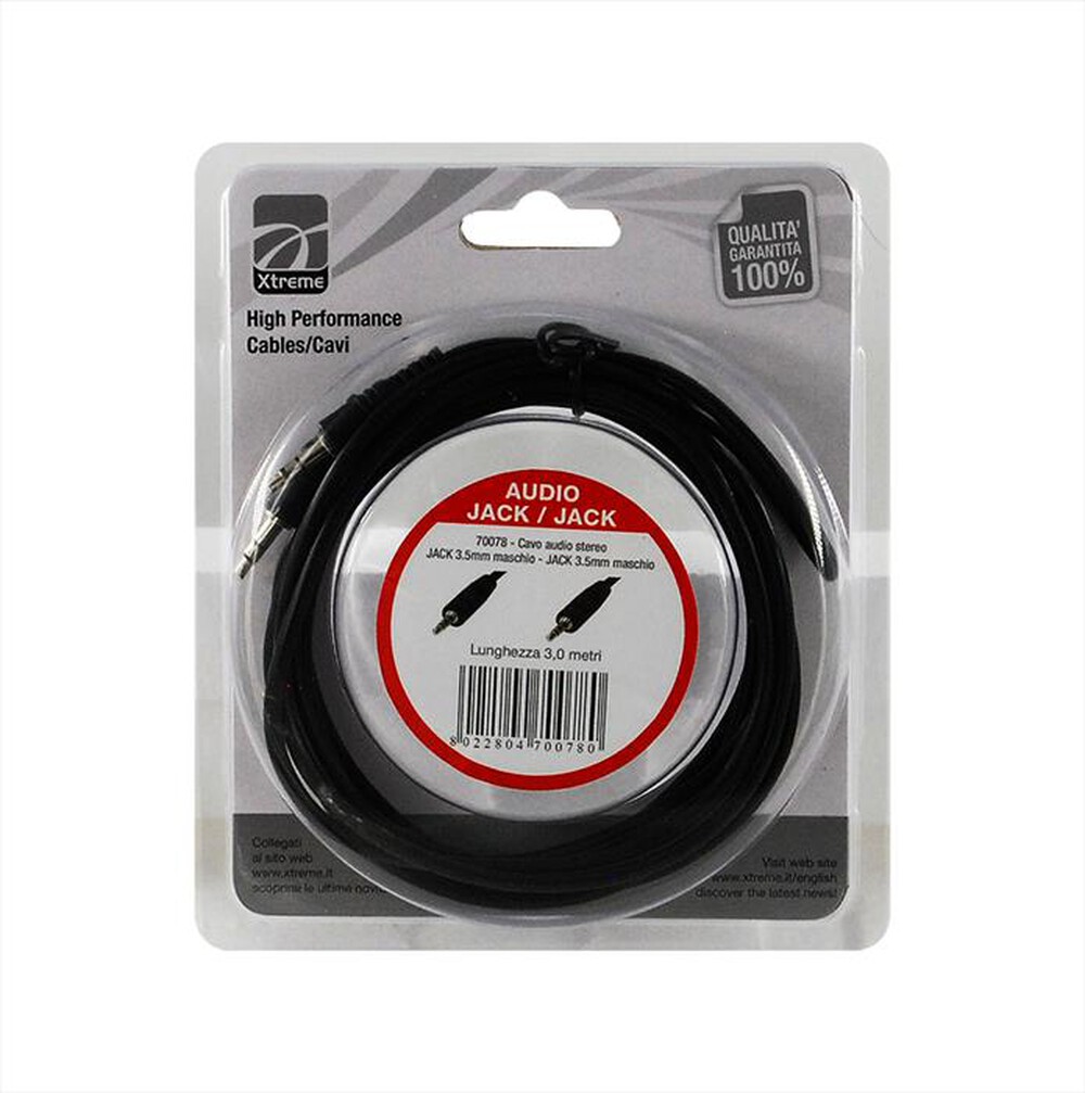Immagine del prodotto XTREME - CAVO AUDIO JACK 3.5 STEREO-NERO