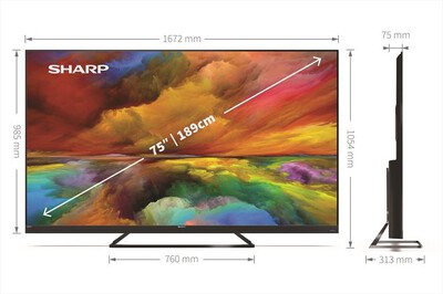 SHARP - Smart TV Q-LED UHD 4K 65" 65EQ3EA-Nero