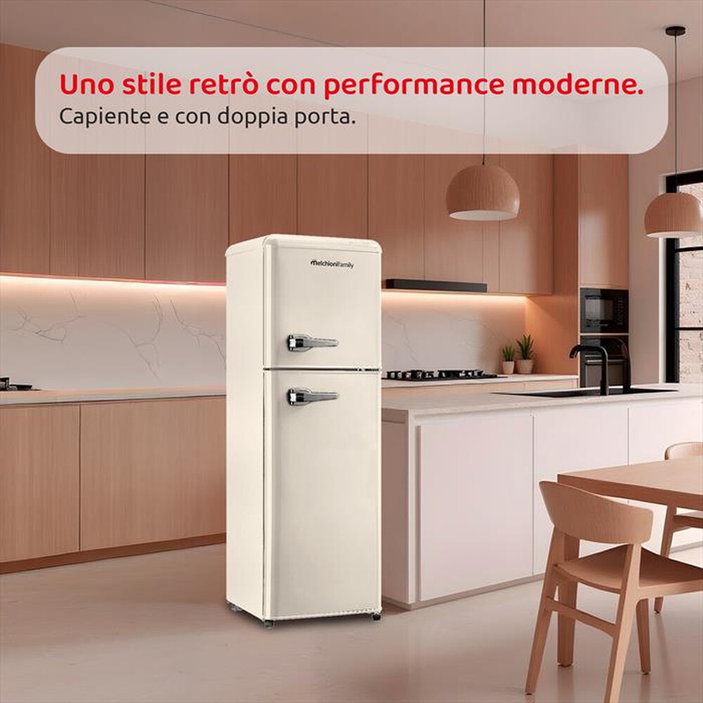 Immagine del prodotto MELCHIONI FAMILY - Frigorifero 2 porte SIBERIA 85 Classe E 85lt-Panna / Metallo