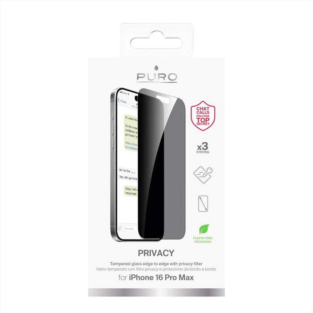 Immagine del prodotto PURO - Vetro privacy PUSDGPRIPHONE16P67 iPhone 16 Pro Max-Trasparente