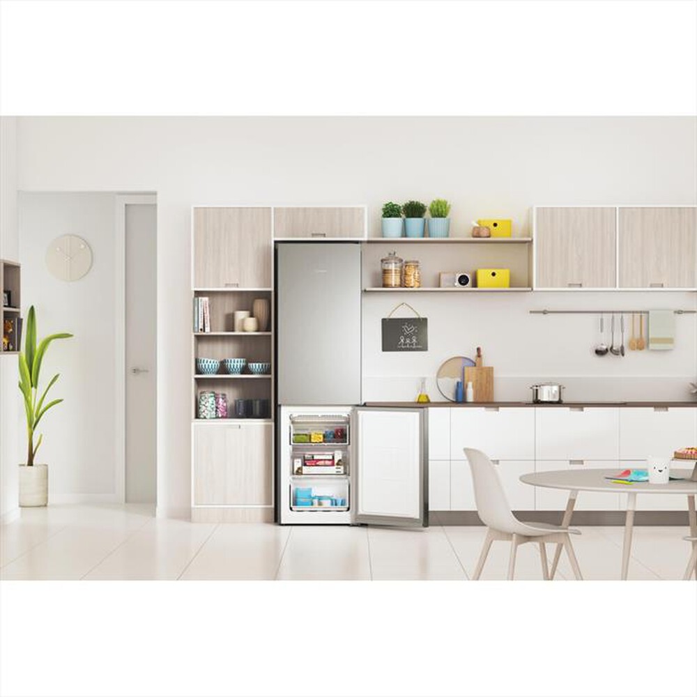 "INDESIT - Frigorifero combinato PUSH&GO INFC9 TA23X Classe D-Argento"