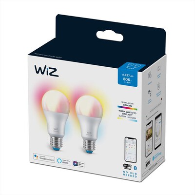 WIZ - COLOR 2X GOCCIA SMERIGLIATA 60W E27-White,  WIZ - COLOR 2X GOCCIA SMERIGLIATA 60W E27-White