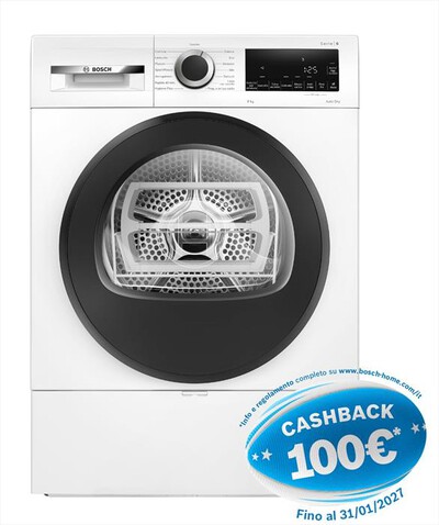 BOSCH - Asciugatrice Serie 6 WQG243D9IT 9Kg Classe C-Bianco
