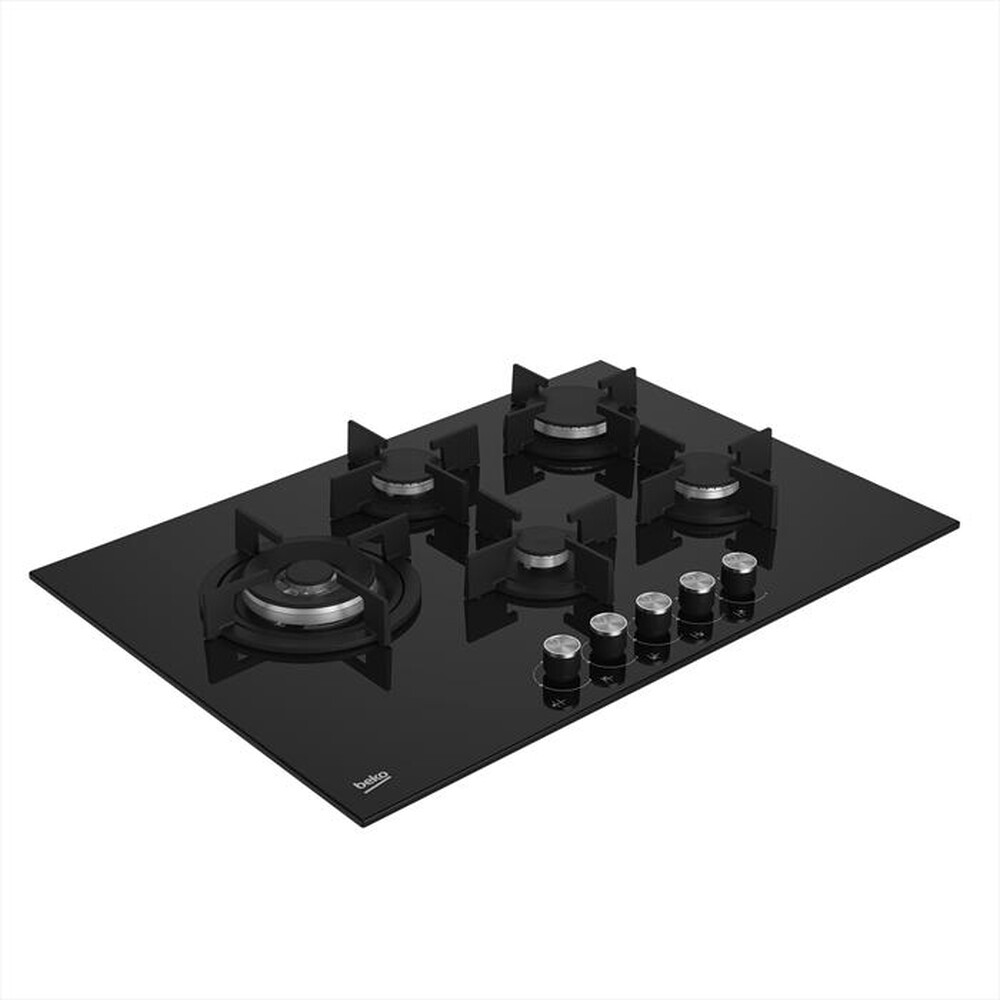 "BEKO - Piano cottura a gas HILL75222S 75cm-Cristallo nero"