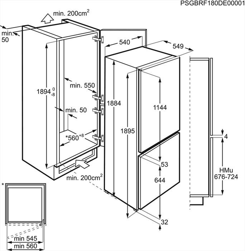Immagine del prodotto ELECTROLUX - Frigorifero incasso ENS8TE19S Classe E 287lt