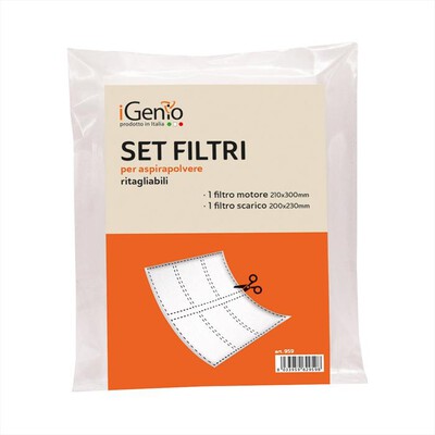 I-GENIO - Set filtri per aspirapolvere ritagliabile - 959