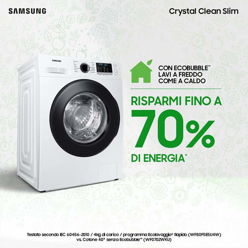 Immagine del prodotto SAMSUNG - Lavatrice WW80AGAS21AEET 8 Kg Classe E-BIANCO OBLO' NERO