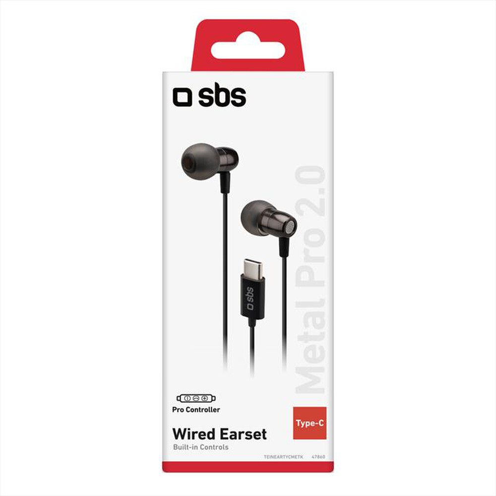 "SBS - Auricolare con filo TEINEARTYCMETK-Nero"