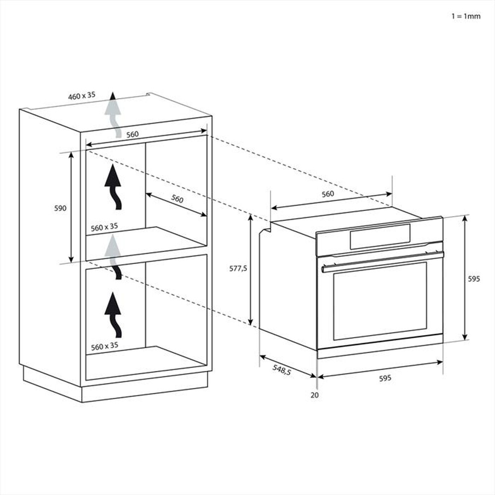 Immagine del prodotto CANDY - Forno incasso elettrico FIDC X502 Classe A-Nero