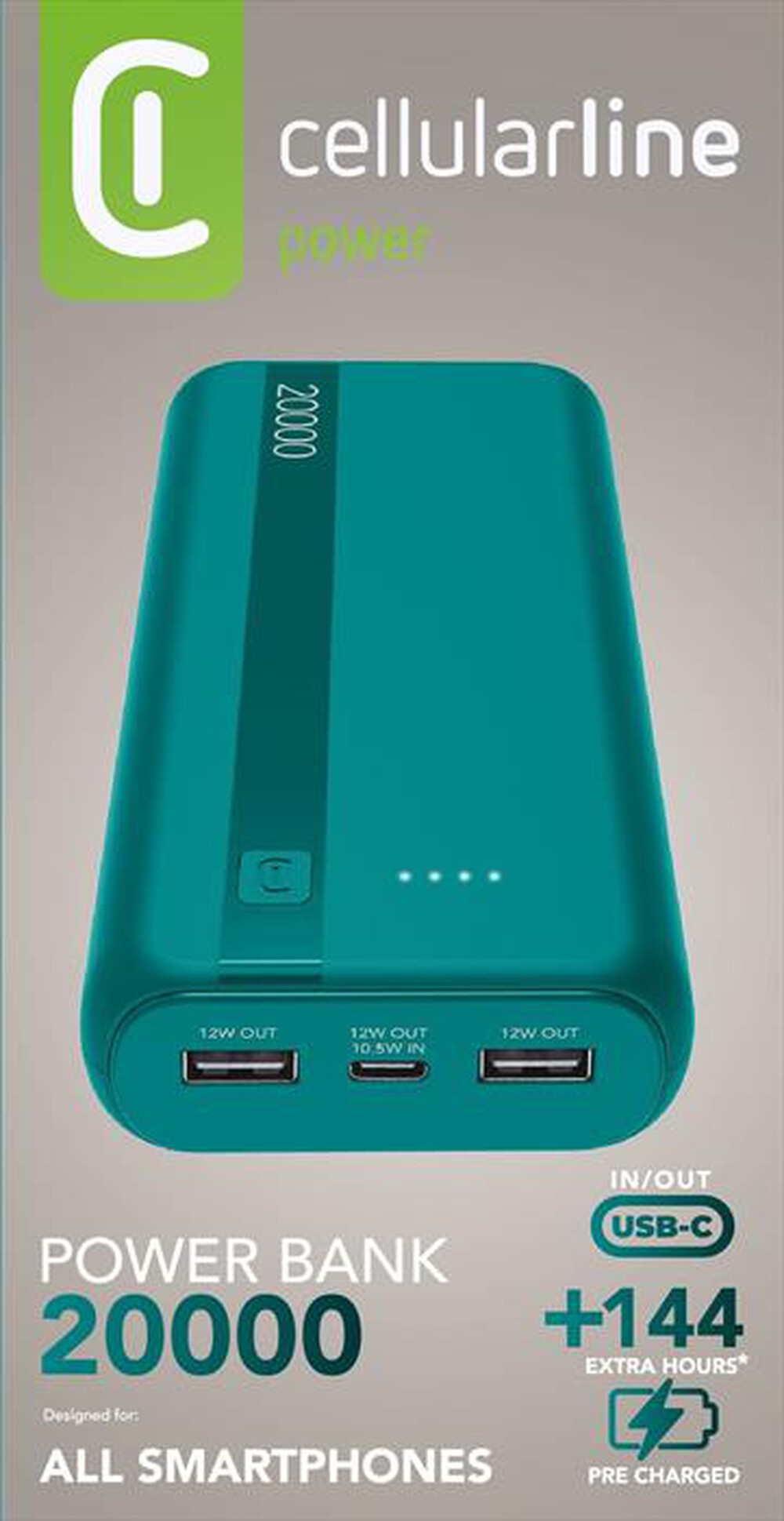 Immagine del prodotto CELLULARLINE - POWER BANK ESSENTIAL 20000-Blu