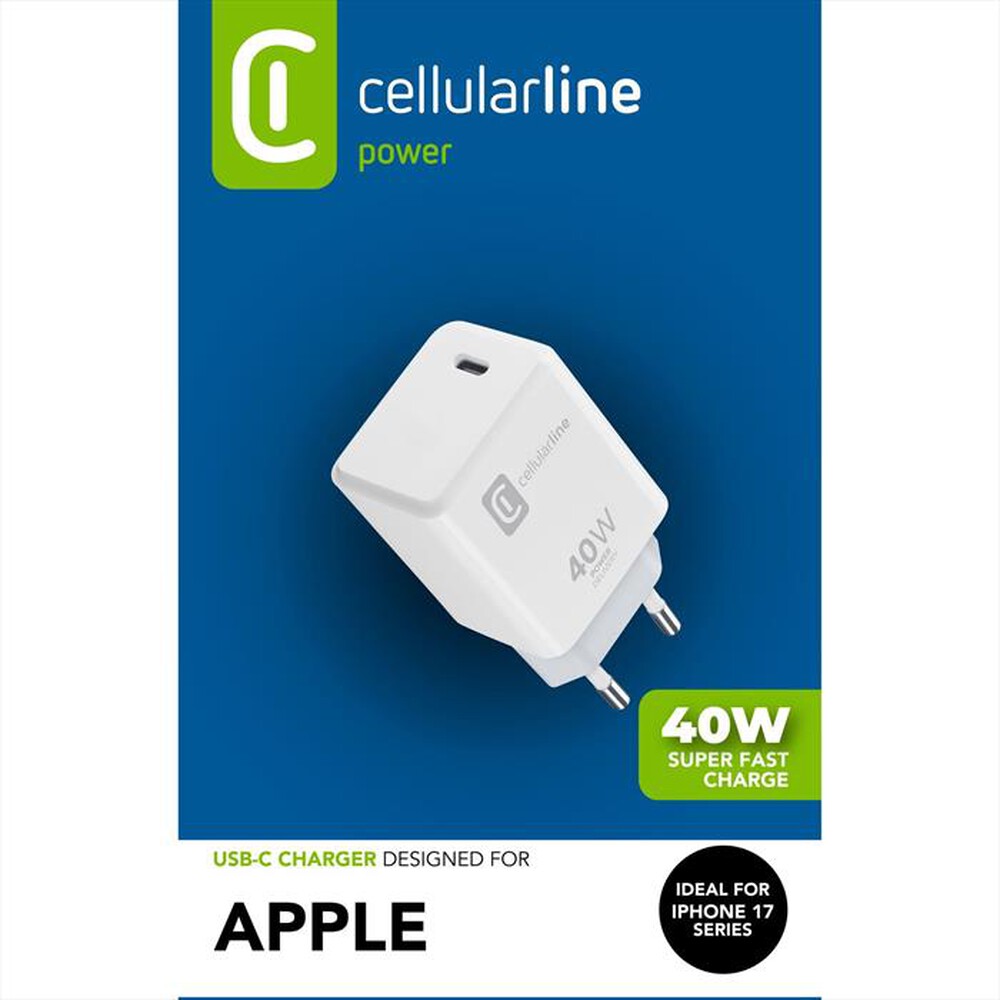 Immagine del prodotto CELLULARLINE - Caricabatterie da rete ACH USB-C 40W PD-Bianco